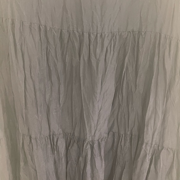 Eileen Fisher Old Money Silk Pleated Layered Charcoal Sleeveless Maxi Dress - Picture 9 of 9